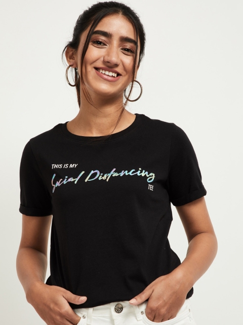 

max Women Black Printed Top