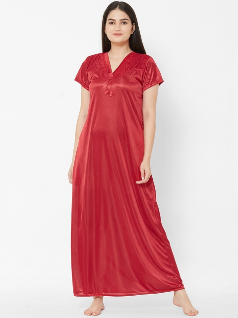

Juliana Dream Women Red Solid Nightdress