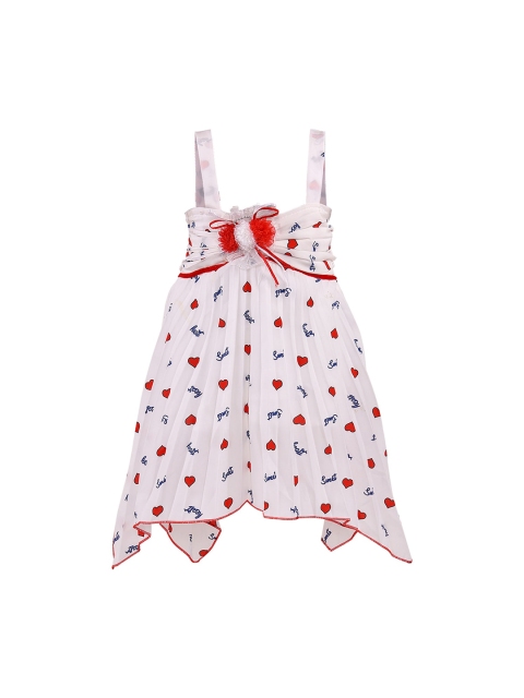 

Wish Karo Girls White Printed A-Line Dress