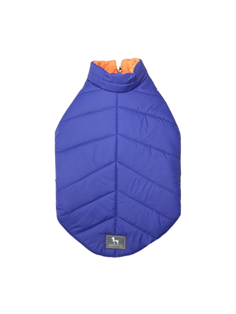 

Heads Up For Tails Blue & Orange Colorblocked Cozy Pupper Reversible Dog Jacket
