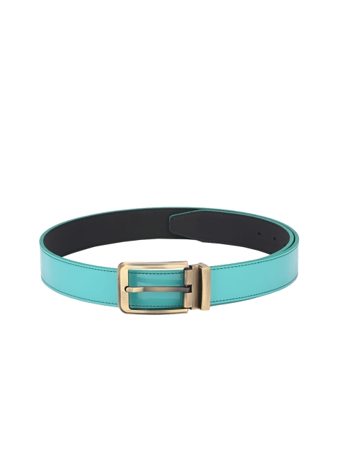 

Calvadoss Men Sea Green & Silver-Toned Solid Belt