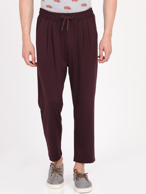 

Breakbounce Men Burgundy Straight Fit Solid Regular Trousers