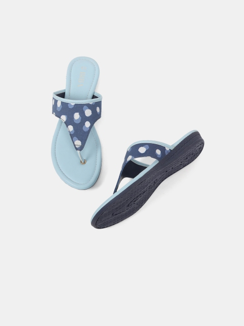 

Biba Women Blue Printed Open Toe Flats