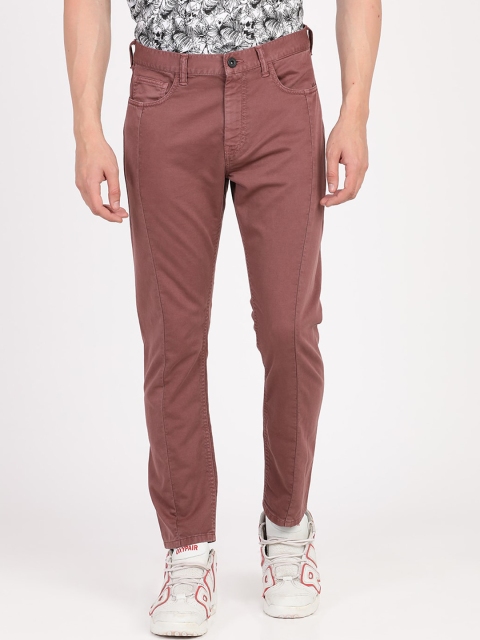 

Breakbounce Men Maroon Slim Fit Solid Regular Trousers