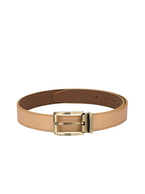 

Calvadoss Men Peach-Coloured & Silver-Toned Solid Belt