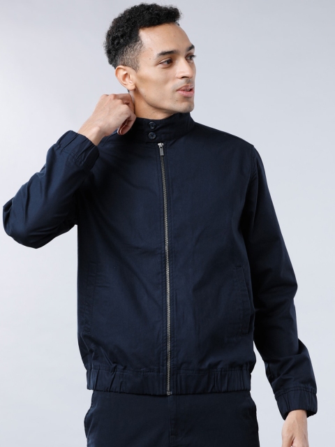 

HIGHLANDER Men Navy Blue Solid Sporty Shacket