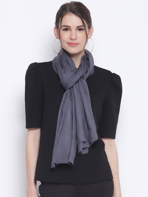 

Tossido Unisex Grey Solid Sustainable Pure Cashmere Wool Stole