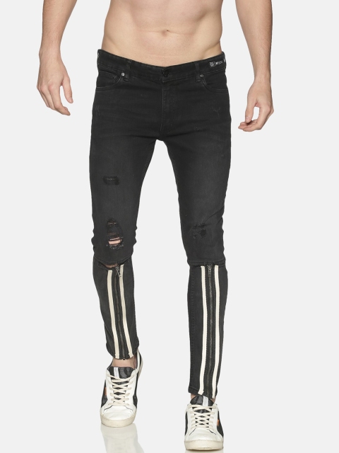 

KULTPRIT Men Black Skinny Fit Mid-Rise Mildly Distressed Jeans