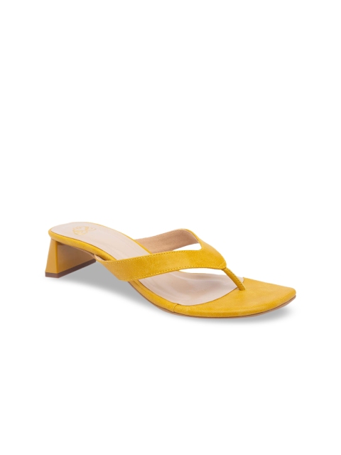 

Sole To Soul Women Mustard Solid Sandals
