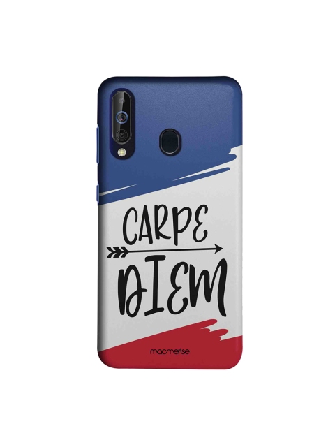 

macmerise Unisex White & Blue Carpe Diem Printed Samsung Galaxy M40 Back Cover