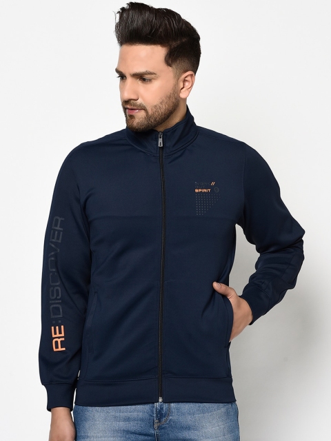 

Octave Men Navy Blue Printed Sweatshirt