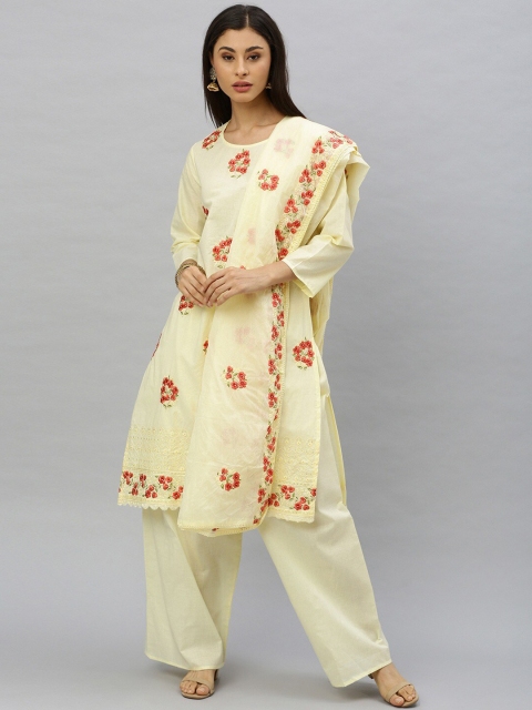 

Ishin Women Yellow Solid Unstitched Dress Material