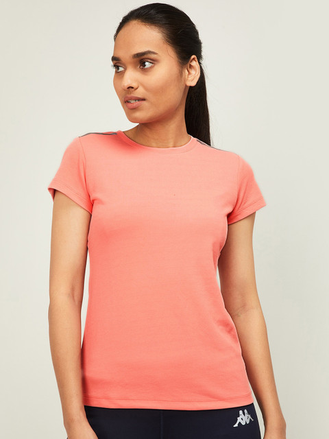 

Kappa Women Peach Solid Round Neck T-shirt