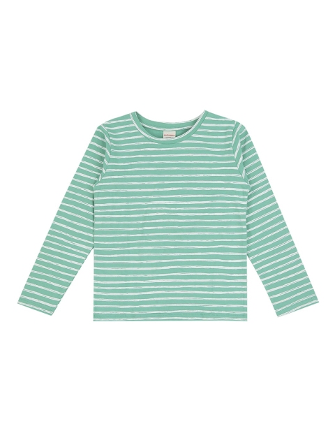 

RAINE AND JAINE Boys Green Striped V-Neck T-shirt