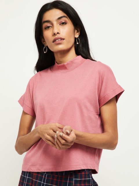 

max Women Pink Solid Top