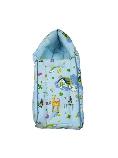 

mittenbooty Kids Blue & Green Printed Baby Sleeping Bag