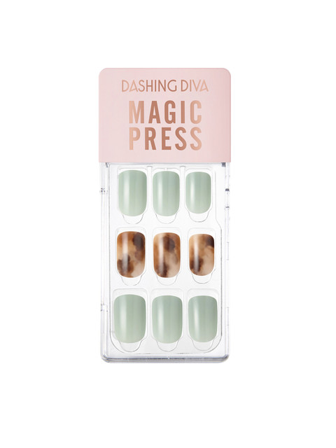 

Dashing Diva Leopard Jade Press On Gel Artificial Nails, Green