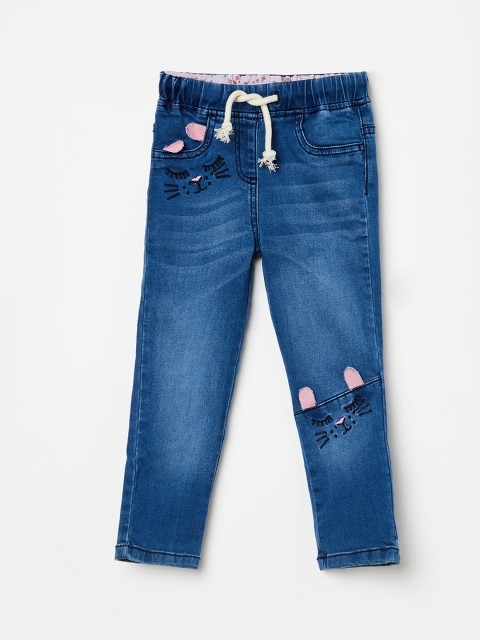

Juniors by Lifestyle Girls Navy Blue Slim Fit Mid-Rise Clean Look Jeans