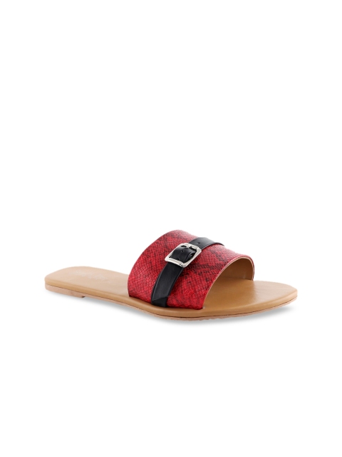 

Siendo Desi Women Maroon Printed Open Toe Flats