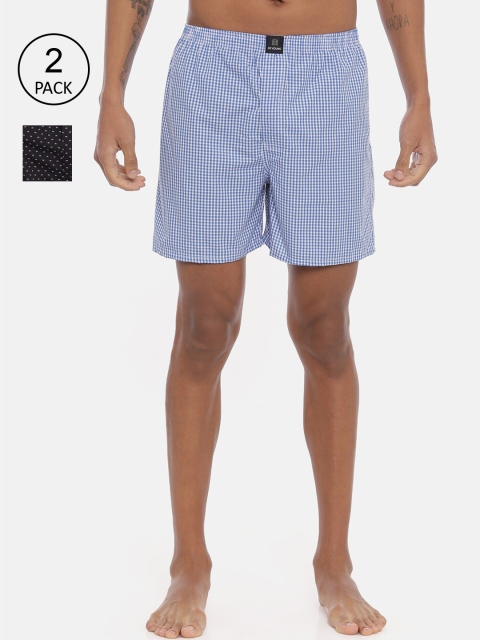 

IMYOUNG Men Pack of 2 Pure Cotton Boxers IMYBXRPK243, Blue