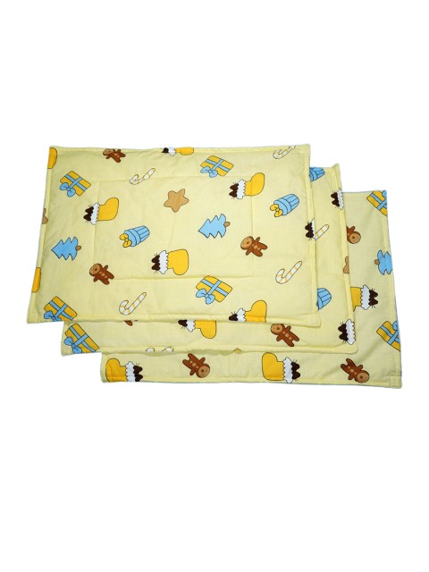 

Mittenbooty Kids Unisex Set Of 3 Yellow & Blue Printed Changing Sheets