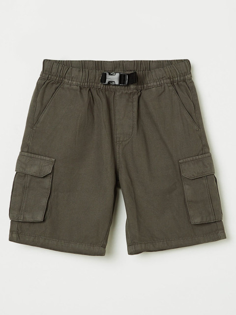 

Bossini Boys Olive Green Solid Regular Fit Cargo Shorts