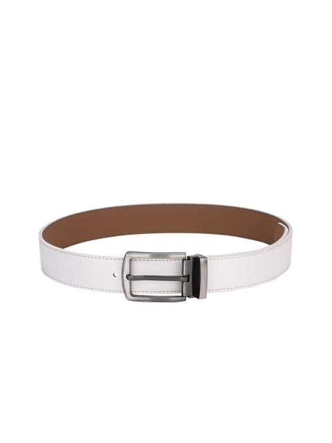 

Calvadoss Men White Solid Matt Buckle Sustainable Belt