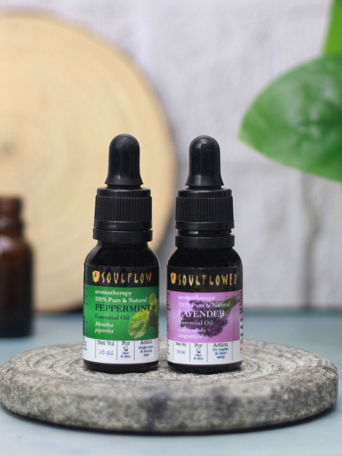 

Soulflower Peppermint & Lavender Essential Oil 15ml, Transparent
