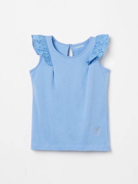 

Juniors by Lifestyle Girls Blue Solid A-Line Top