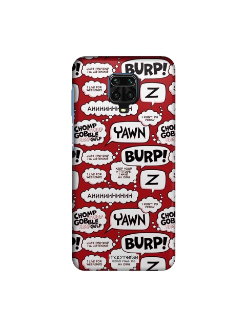 

macmerise Maroon & White Moods Of Garfield Redmi Note 9 Pro Max Back Case