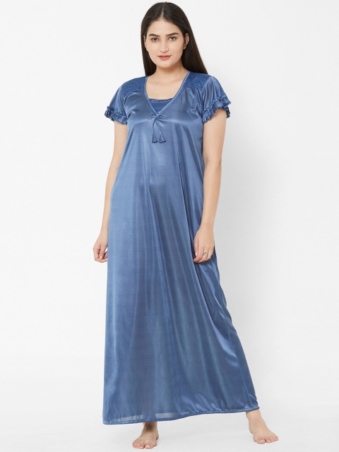 

Juliana Dream Women Blue Solid Maxi Nightdress