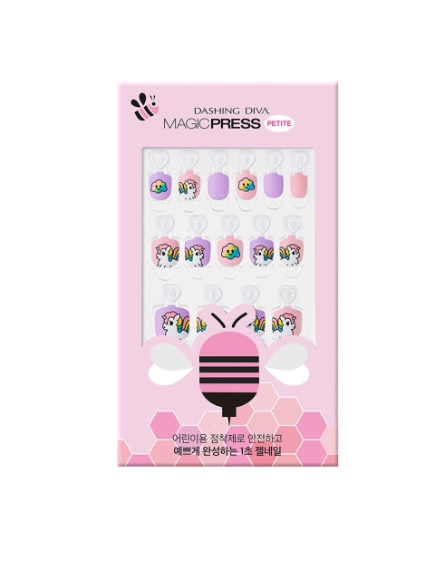 

Dashing Diva Magicpress Rainbow Unicorn Artificial Nails, Pink