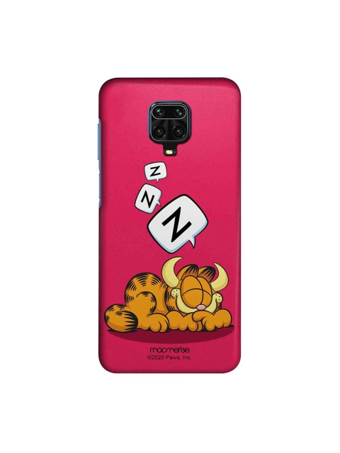 macmerise Pink & Brown Sleepy Devil Garfield Redmi Note 9 Pro Back Case
