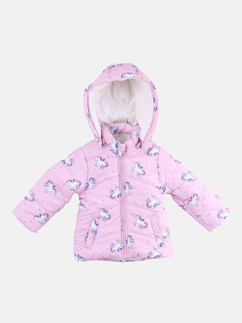 

Beebay Girls Pink Printed Lightweight Puffer Jacket