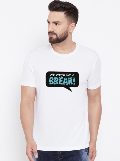 

wesquare Men White Printed Round Neck T-shirt