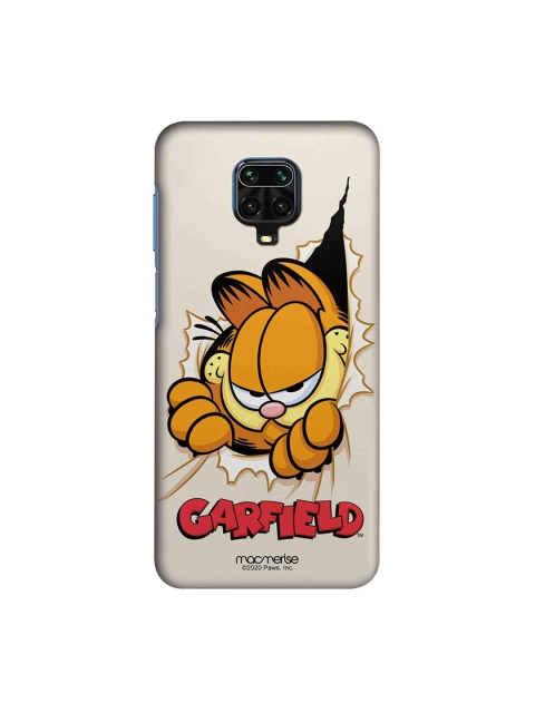 

macmerise Cream Coloured & Orange Heres Garfield Redmi Note 9 Pro Max Back Case