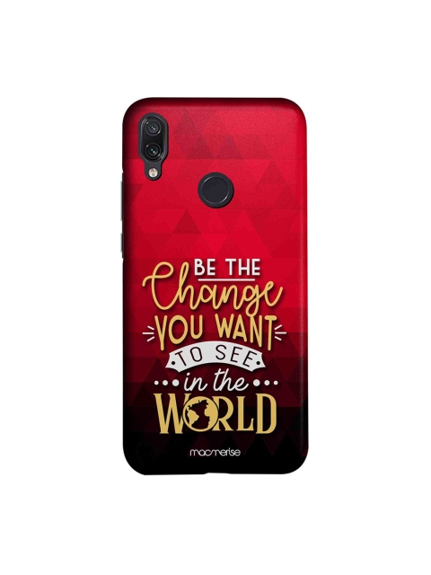 

macmerise Red & Black Be The Change Xiaomi Redmi Note 7 Pro Back Case
