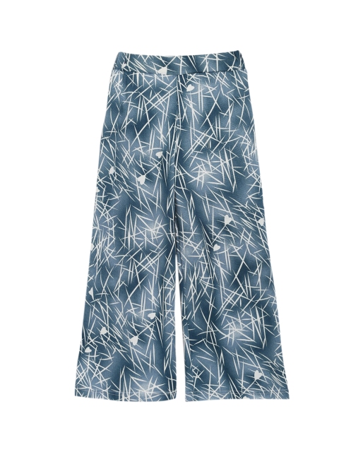 

ADIVA Girls Blue & White Printed Wide Leg Palazzos