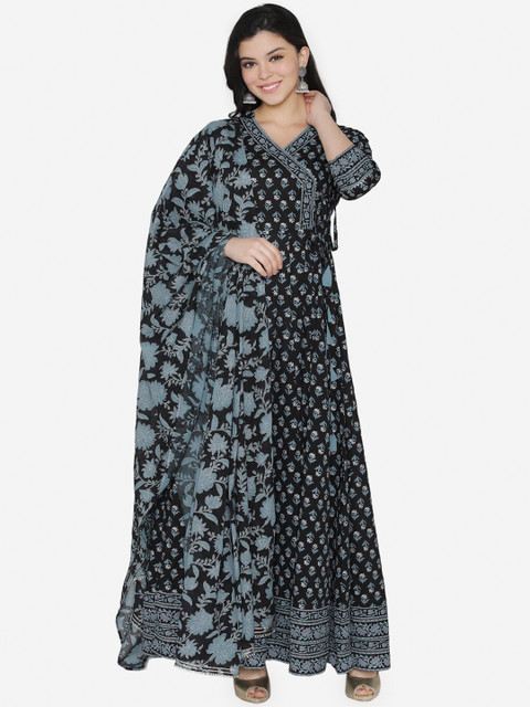 

TARA-C-TARA Women Black Printed Maxi Dress