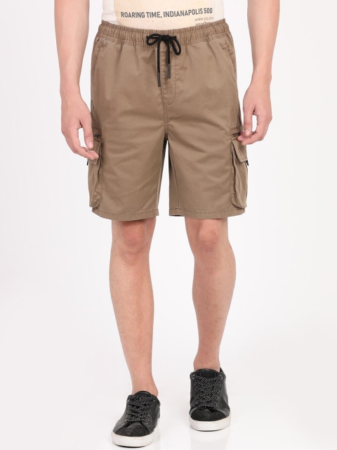 

Breakbounce Men Brown Solid Regular Fit Cargo Shorts