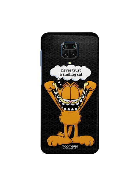

macmerise Black & Orange Never Trust A Smiling Cat Redmi Note 9 Pro Max Back Case