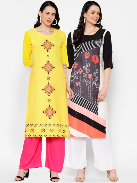 

7Threads Women Multicoloured Embroidered A-Line Kurta, Multi