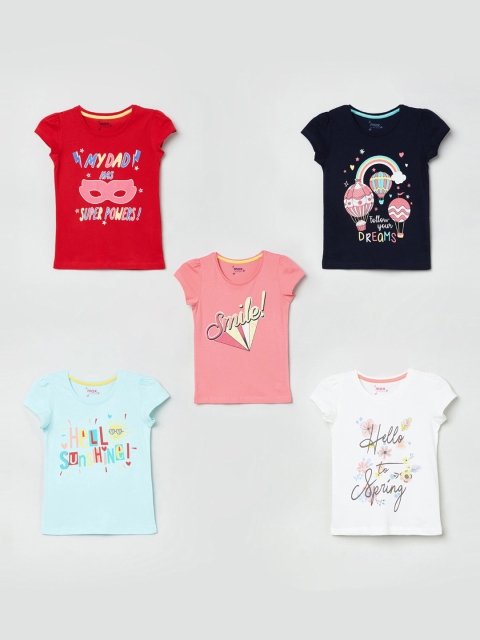 

max Girls Multicoloured Printed Top Pack of 5, Multi
