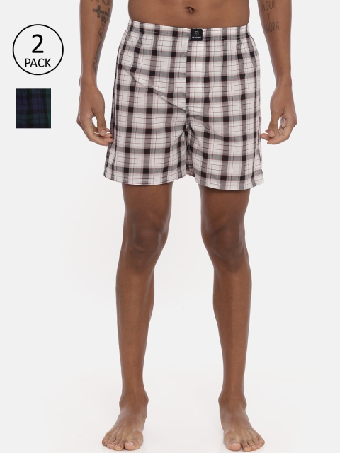 

IMYOUNG Men Pack Of 2 Checked Pure Cotton Boxers IMYBXRPK250, Multi