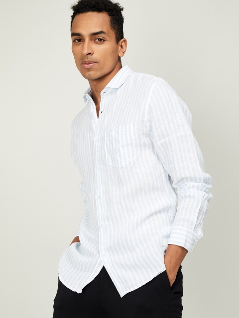 

Bossini Men Blue Regular Fit Striped Casual Shirt