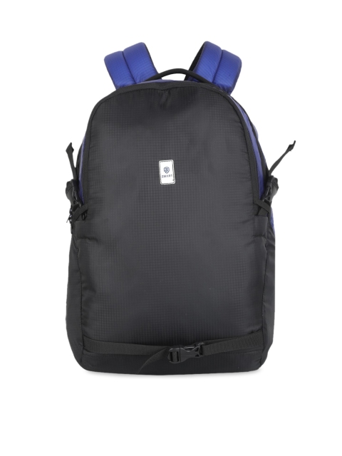 

Zwart Unisex Black & Blue Solid Medium Backpack