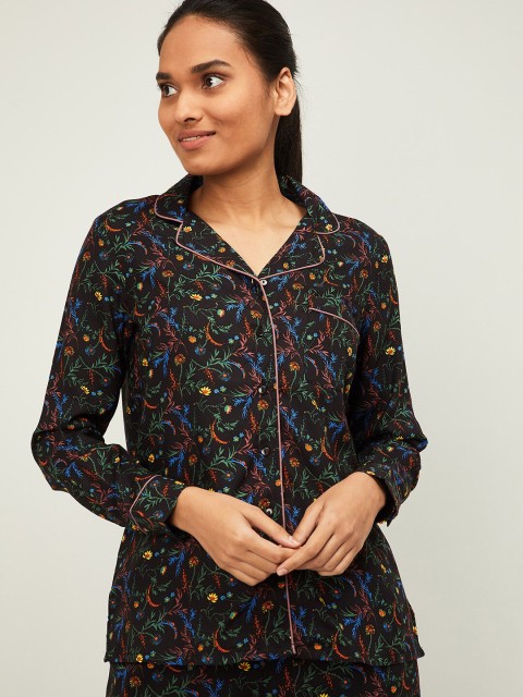 

Ginger by Lifestyle Women Black Printed Lounge Shirt