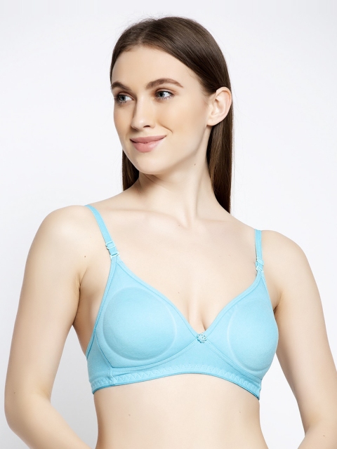 GRACIT Women Turquoise Blue Solid Non-Wired Non-Padded Push-Up Bra PW29-20