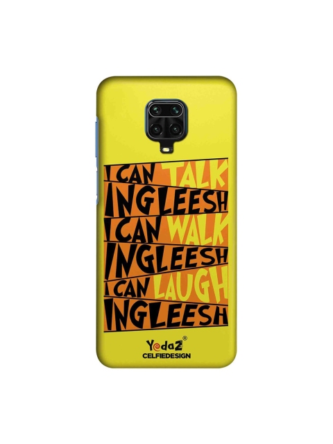 

macmerise Yellow & Orange I Can Talk Ingleesh I Can Walk Ingleesh I can Laugh Ingleesh Redmi Note 9 Pro Back Case