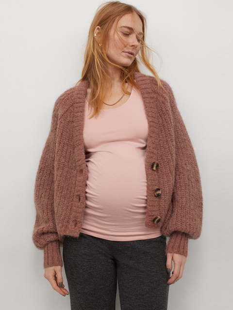 

H&M Women Grey & Pink Solid Mama 2-Pack Cotton Vest Tops